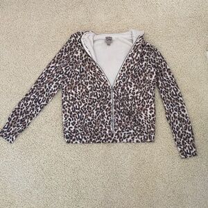 Cheetah Print Zip Up Jacket